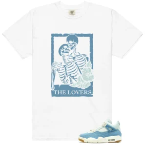 WMNS Worn Blue Denim 4s Lovers Matching Tees