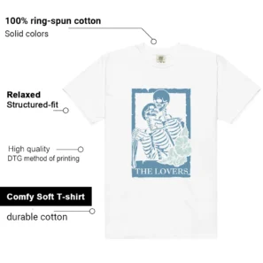 WMNS Worn Blue Denim 4s Lovers Matching Tees features