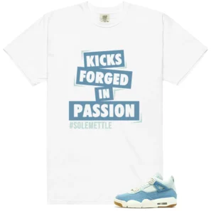 WMNS Worn Blue Denim 4s Passion Kicks Graphic Shirt