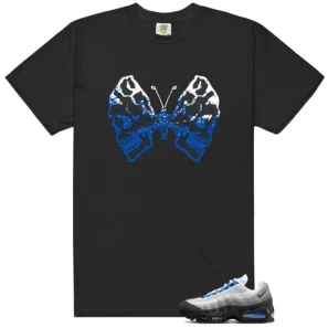 Air Max 95 Blue Spark Butterfly Skulls Matching Tees