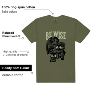 NB 9060 Dark Olivine Green Be Wise Graphic Shirt features