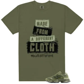 NB 9060 Dark Olivine Green Built Different Matching Shirt
