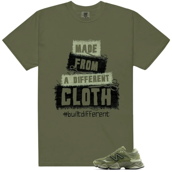 NB 9060 Dark Olivine Green Built Different Matching Shirt