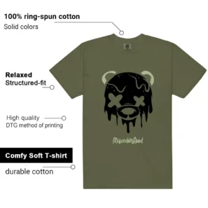 NB 9060 Dark Olivine Green Drippy Bear Graphic Shirt features