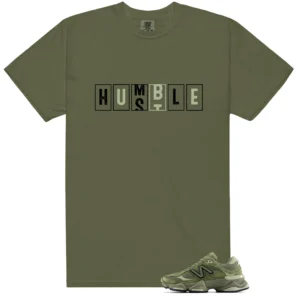 NB 9060 Dark Olivine Green Hustle Humble Match Shirt