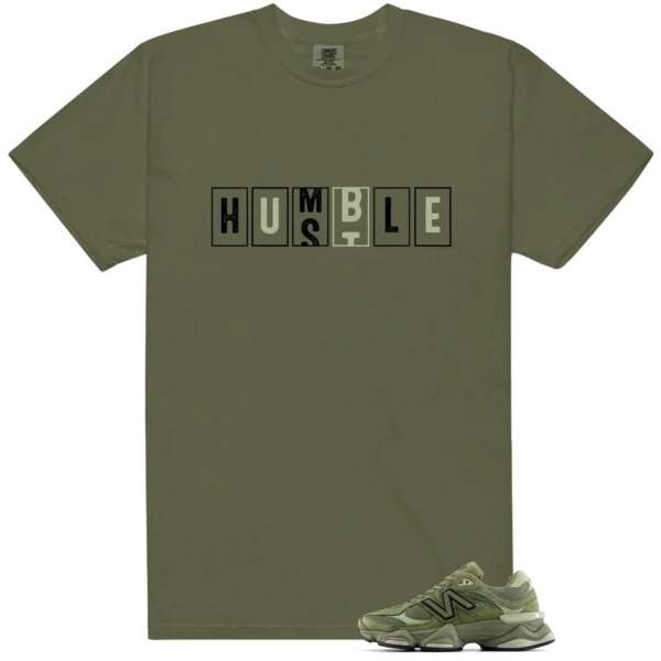 NB 9060 Dark Olivine Green Hustle Humble Match Shirt