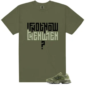 NB 9060 Dark Olivine Green Motivational Graphic Shirt