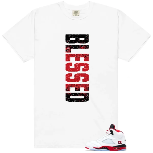 Fire Red Black Tongue Blessed Match Shirt