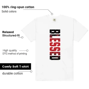 Fire Red Black Tongue Blessed Match Shirt features