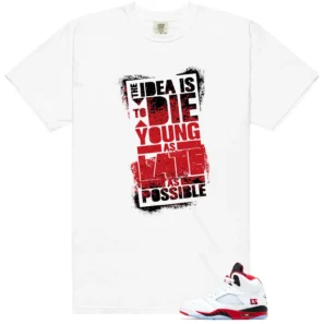 Fire Red Black Tongue Die Young Matching Tees