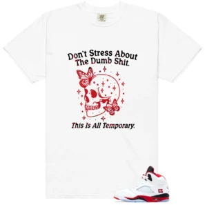 Fire Red Black Tongue Don't Stress Match Shirt