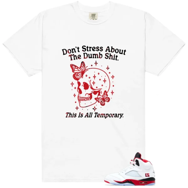 Fire Red Black Tongue Don't Stress Match Shirt