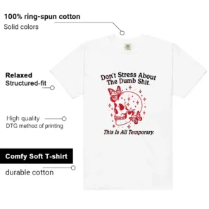 Fire Red Black Tongue Don't Stress Match Shirt features