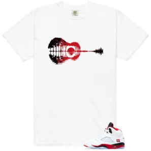 Fire Red Black Tongue Guitar Matching Tees