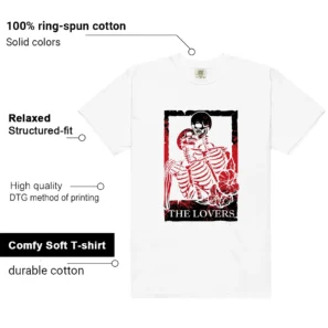 Fire Red Black Tongue Lovers Matching Tees features