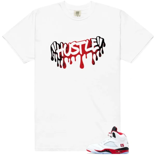 Shirt To Match Fire Red Black Tongue Hustle Drip Graphic