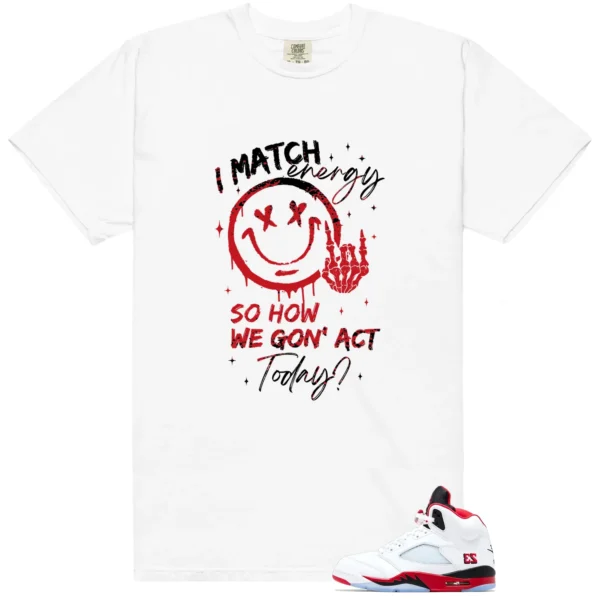 Shirt To Match Fire Red Black Tongue Match Energy Graphic