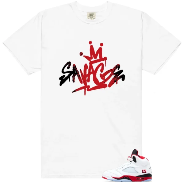 Shirt To Match Fire Red Black Tongue Savage Graphic