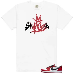 Shirt To Match Air Jordan 1 Low OG 'Chicago' - 2025 Savage Graphic