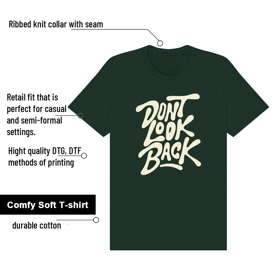 Shirt To Match WMNS Pro Green 1s Dont Look Back Graphic features