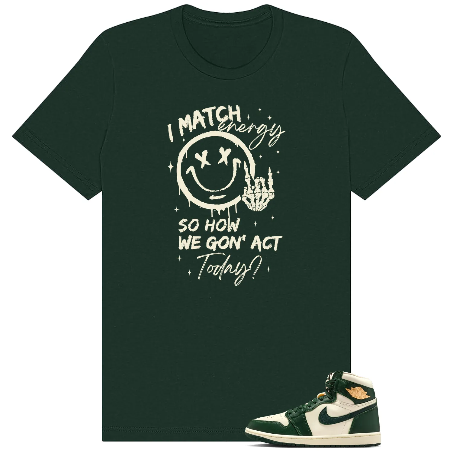 Shirt To Match WMNS Pro Green 1s Match Energy Graphic