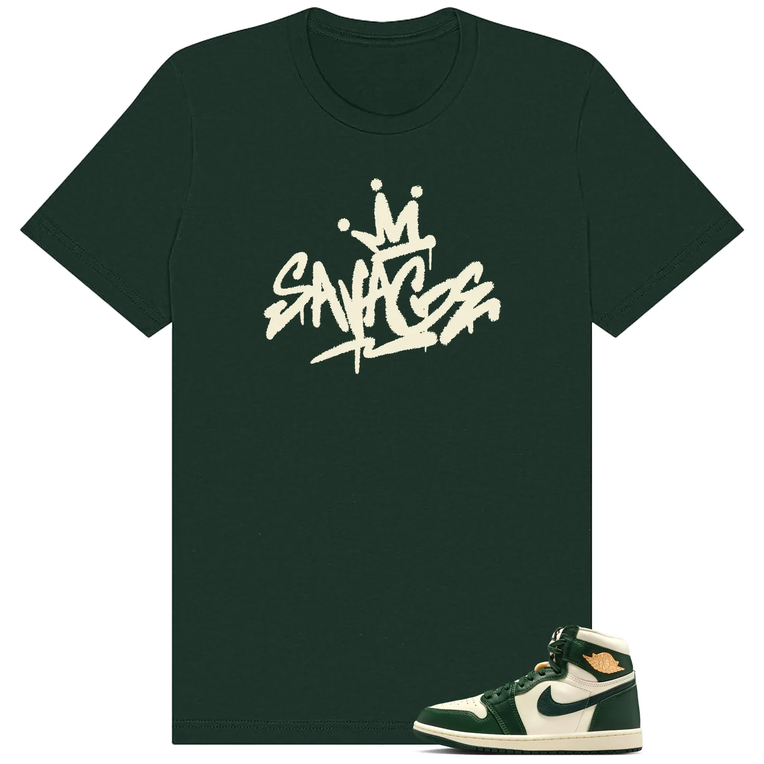Shirt To Match WMNS Pro Green 1s Savage Graphic