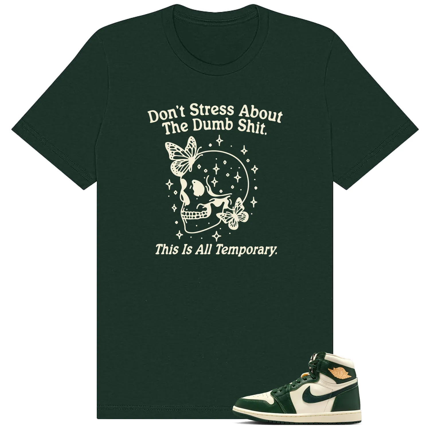 WMNS Pro Green 1s Don't Stress Match Shirt