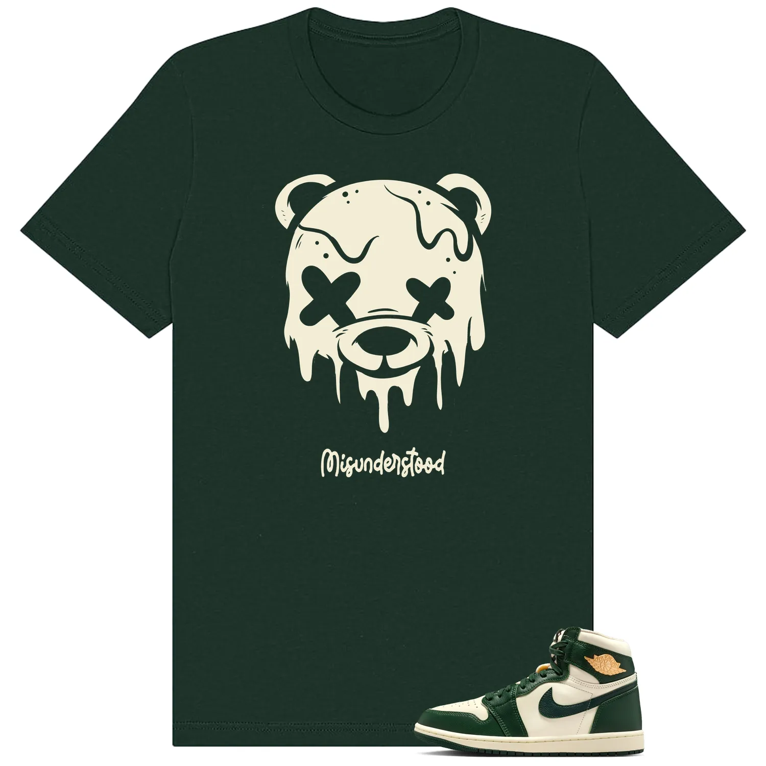 WMNS Pro Green 1s Drippy Bear Graphic Shirt