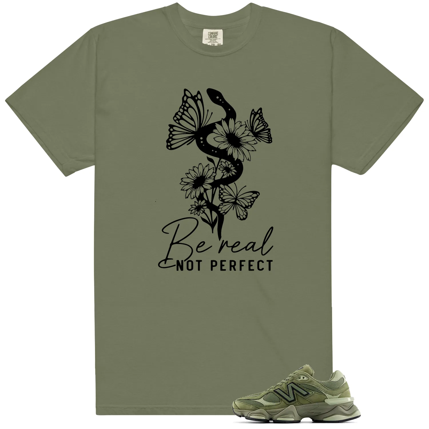 Be Real Shirt to Match New Balance 9060 V1 Dark Olivine