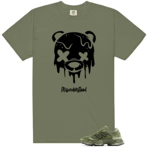Drippy Bear Tee to Match New Balance 9060 V1 Dark Olivine