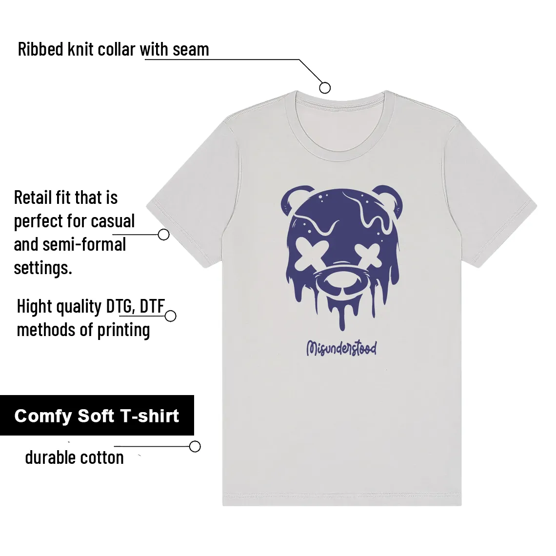 Drippy Bear Tee to Match Nike Air Max 1 Essential Sanded Purple features