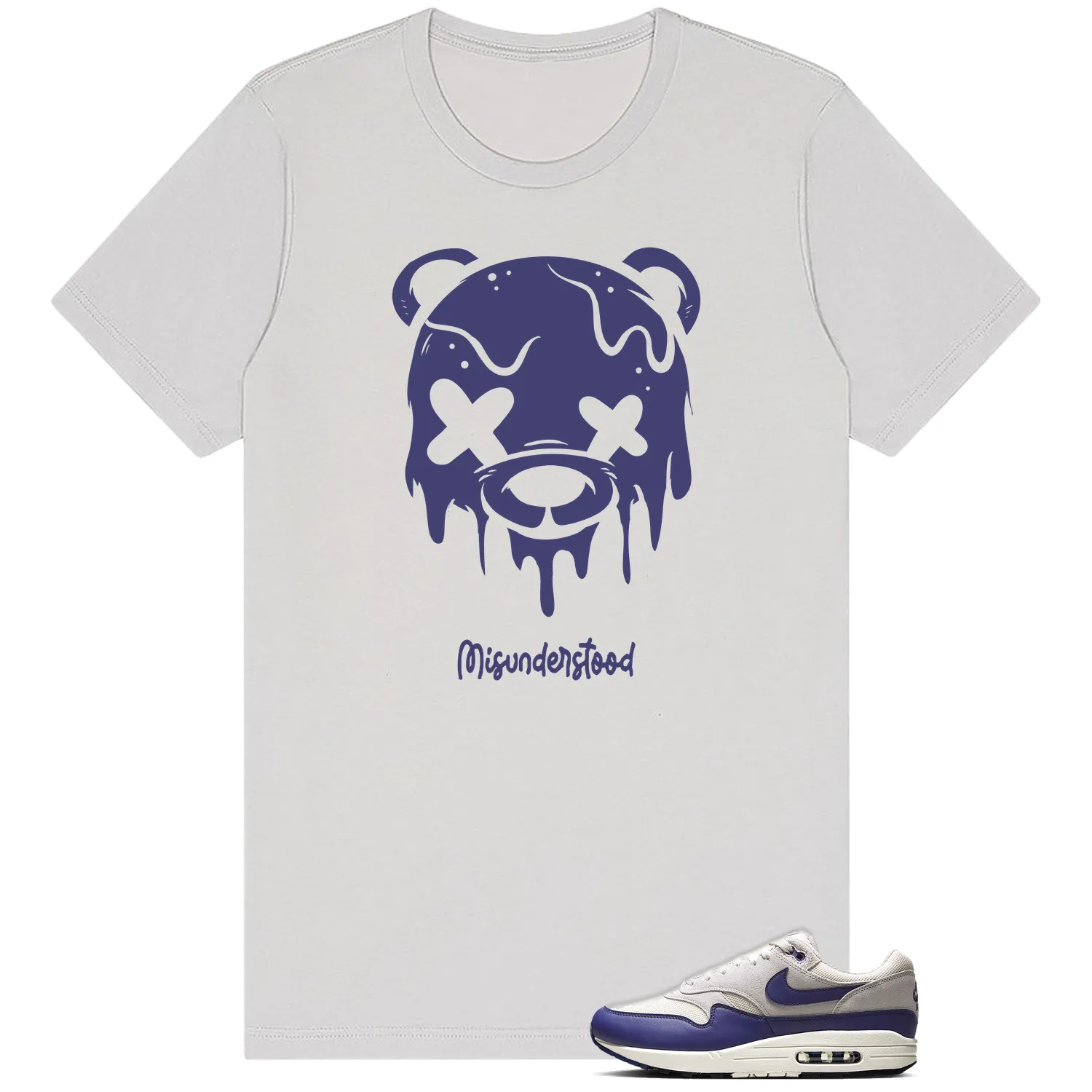 Drippy Bear Tee to Match Nike Air Max 1 Essential Sanded Purple