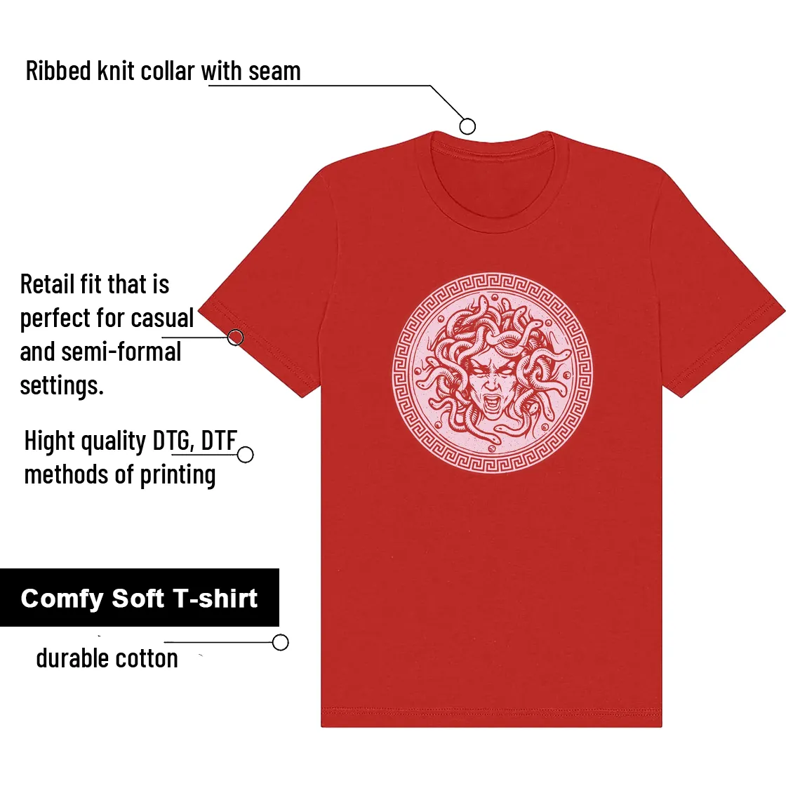 Medusa Tee to Match Nike Dunk Low GS Valentines Day Be Me features