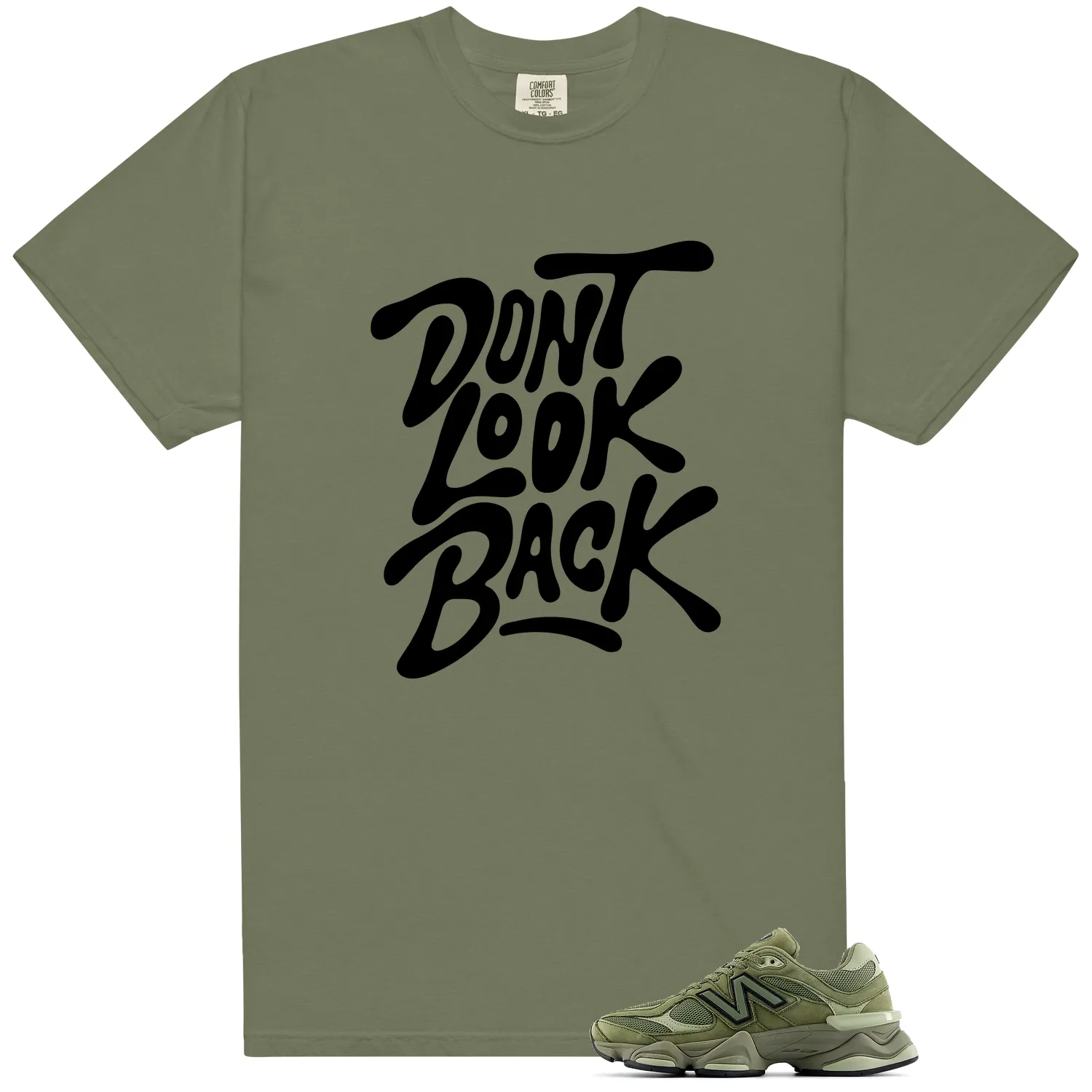 New Balance 9060 V1 Dark Olivine Matching Shirt - Dont Look Back