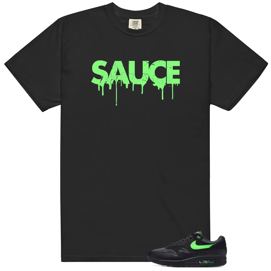 Nike Air Max 1 Essential 'Green Strike' Sauce Matching Shirt
