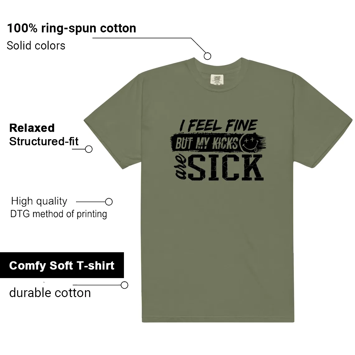 Sick Kicks T-Shirt - Fits New Balance 9060 V1 Dark Olivine features