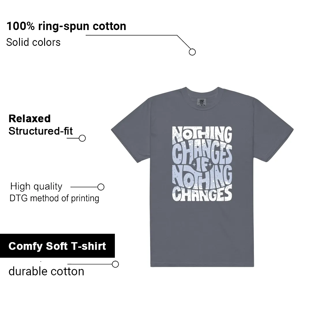 Jordan 5 Retro Wolf Grey 2026 Matching Shirt - Nothing Changes features