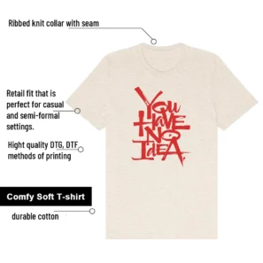 No Idea Tee - Compatible with Jordan 4 Retro Valentines Day Sierra Red features