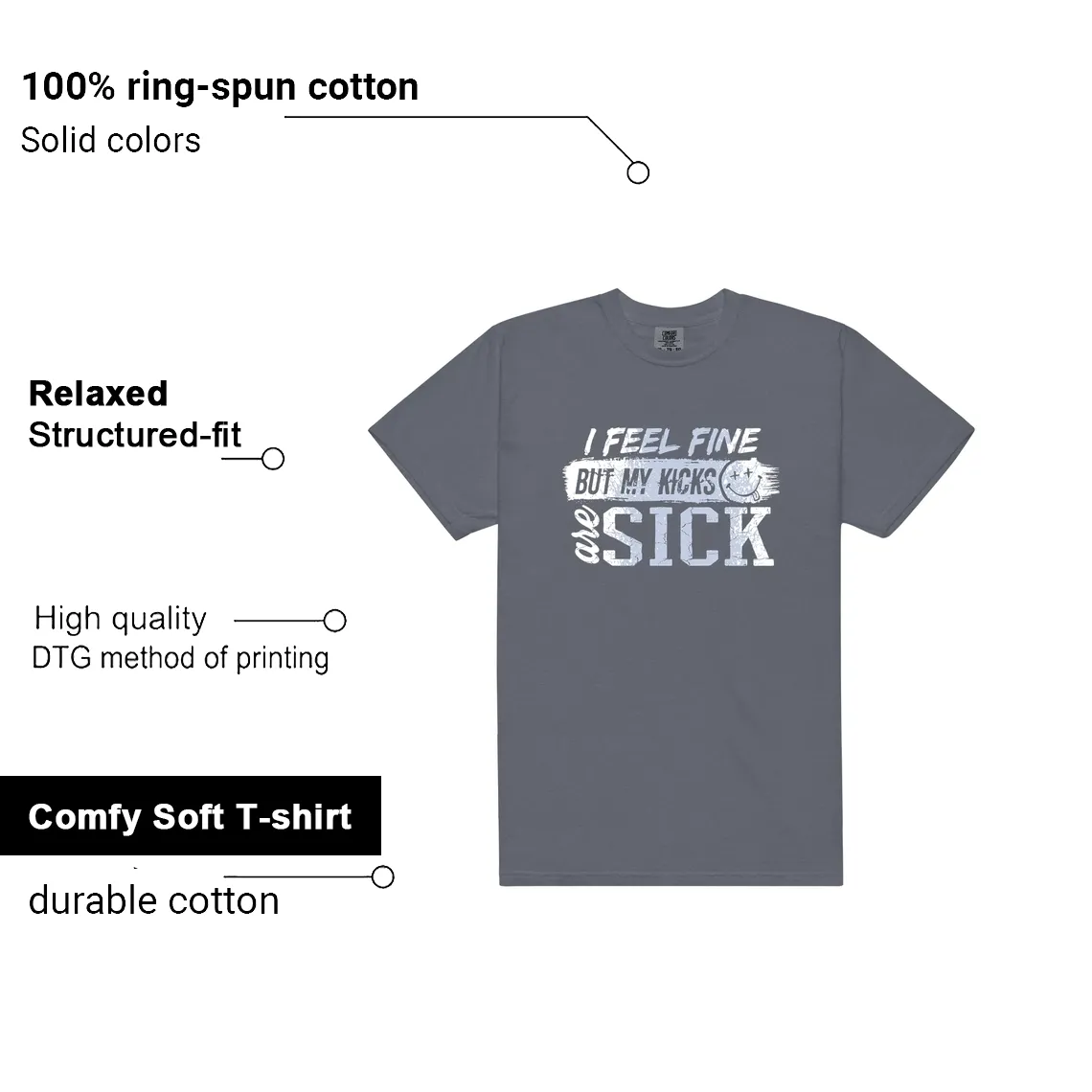 Sick Kicks T-Shirt - Fits Jordan 5 Retro Wolf Grey 2026 features