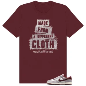 Built Different Shirt to Match Nike Dunk Low Canvas Pure Platinum/Burgundy Crush - Nike Dunk Low Canvas Pure Platinum/Burgundy Crush matching shirt