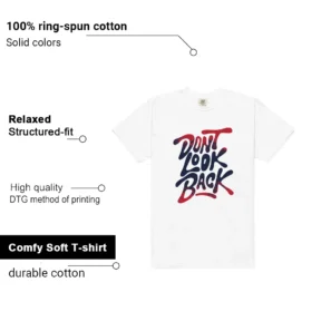 Dont Look Back Shirt to Match Nike Air Force 1 Low Team USA features - material, print quality, and sizing details