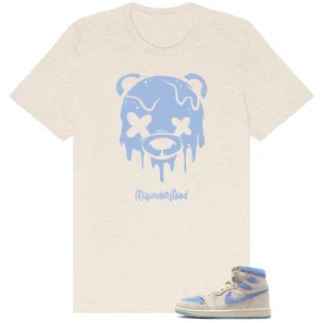 Drippy Bear Shirt to Match Air Jordan 1 High OG WMNS Psychic Blue - Air Jordan 1 High OG WMNS Psychic Blue matching shirt