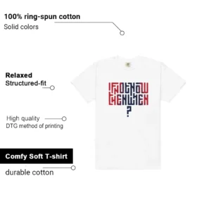 Motivational Shirt to Match Nike Air Force 1 Low Team USA features - material, print quality, and sizing details