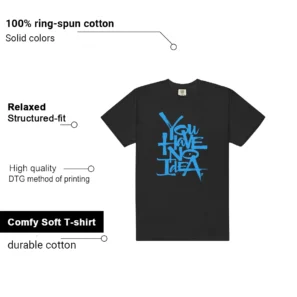 No Idea Shirt to Match Jordan 14 University Blue features - material, print quality, and sizing details