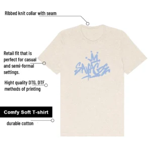 Savage Shirt to Match Air Jordan 1 High OG WMNS Psychic Blue features - material, print quality, and sizing details
