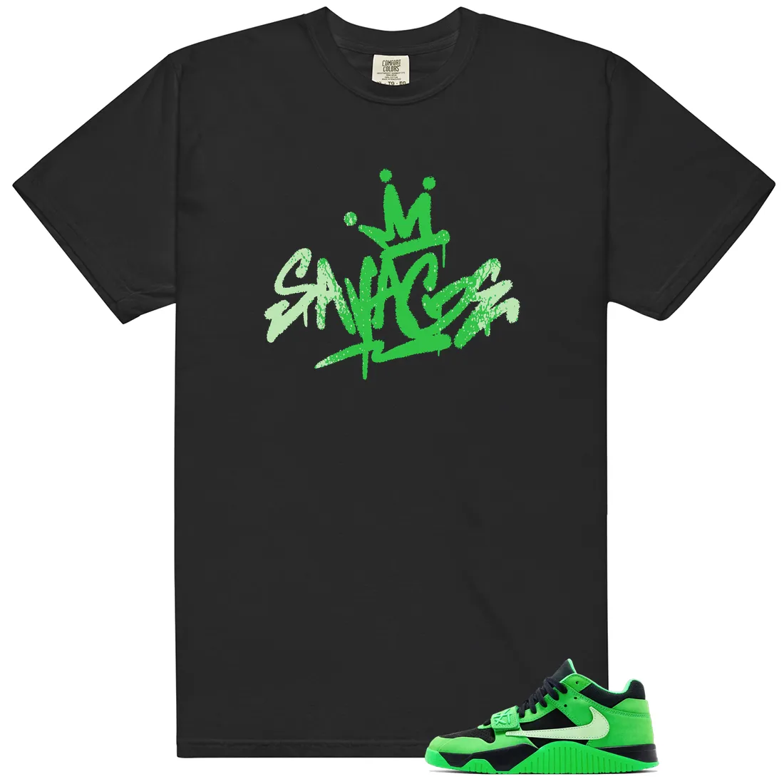 Savage Tee - Compatible with Travis Scott x Air Jordan Jumpman Jack Green Spark