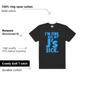 Sick J's Shirt to Match Jordan 14 University Blue features - material, print quality, and sizing details