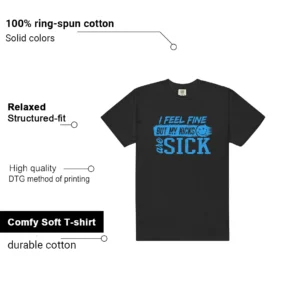 Sick Kicks Shirt to Match Jordan 14 University Blue features - material, print quality, and sizing details