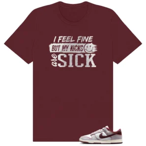 Sick Kicks Shirt to Match Nike Dunk Low Canvas Pure Platinum/Burgundy Crush - Nike Dunk Low Canvas Pure Platinum/Burgundy Crush matching shirt