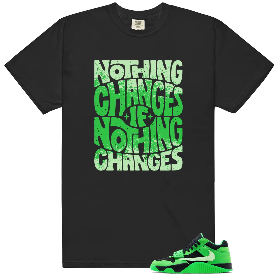 Travis Scott x Air Jordan Jumpman Jack Green Spark Matching Shirt - Nothing Changes